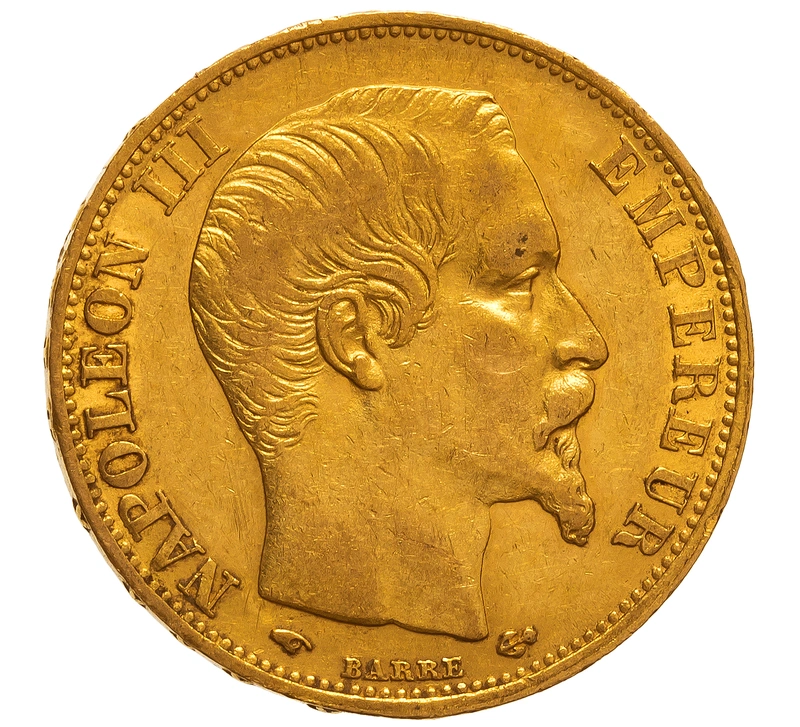 1860 20 French Francs - Napoleon III Bare Head - A