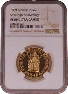 1989 £2 Proof Gold Coin NGC PF69