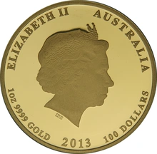 Australian 2013 Year of the Snake 1oz Gold Proof Coin Boxed