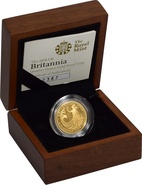 2008 Britannia Quarter Ounce Gold Proof Coin boxed with COA