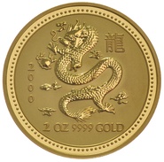 2000 2oz Year of the Dragon Lunar Gold Coin