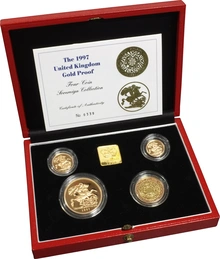1997 Proof Gold Sovereign 4 Coin Set Boxed