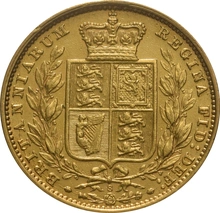 1883 Gold Sovereign Coin Queen Victoria Young Head Shield Back Sydney