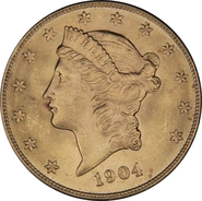 1904 $20 Gold Coin Double Eagle Liberty Head San Francisco NGC MS64