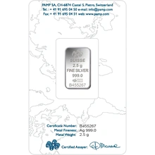 PAMP Rosa 2.5 Gram Silver Bar Minted
