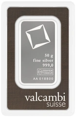 50g Silver Bar Valcambi