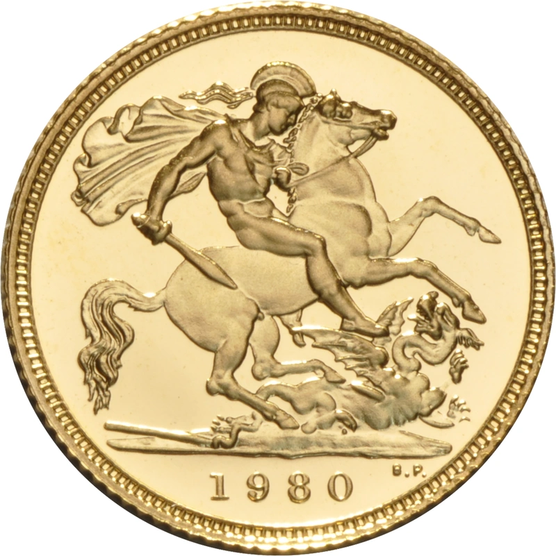 1980 Gold Half Sovereign Elizabeth II Decimal Head - Proof no box