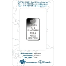 PAMP 20 Gram Platinum Bar Minted