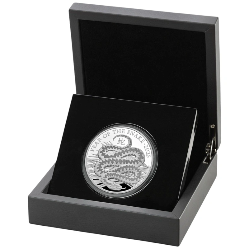2025 Royal Mint 5oz Year of the Snake Proof Silver Coin Boxed