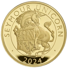 2024 Seymour Unicorn Gold Coin Tudor Beasts 1oz Proof Boxed
