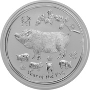 2019 5oz Australian Lunar Year of the Pig Silver Coin