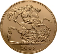 2008 £5 Gold Coin (Quintuple Sovereign) - no Box or cert