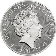 2021 10oz White Lion of Mortimer Silver Coin Queen's Beasts