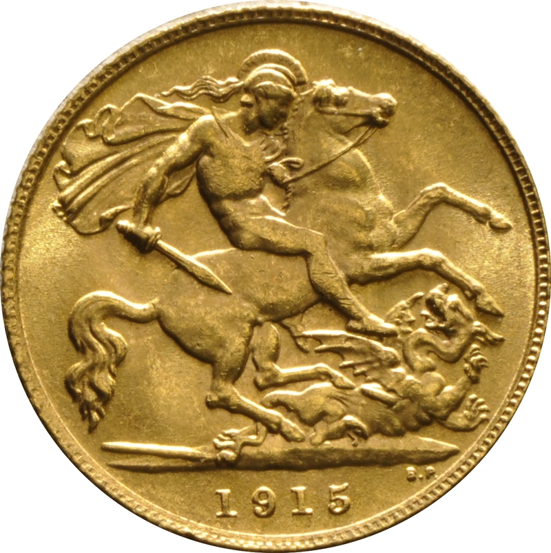1915 Gold Half Sovereign - King George V - London