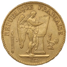 1879 20 French Francs - Guardian Angel - A