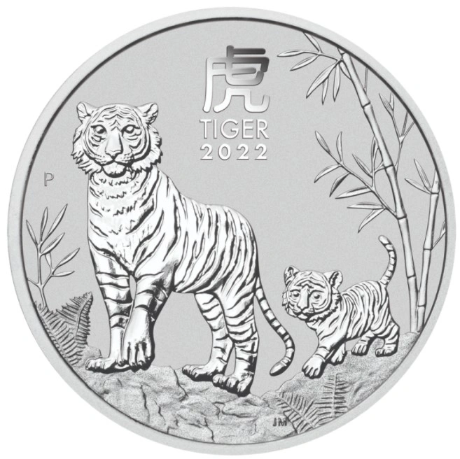 2022 Year of the Tiger Silver Coin 2oz Perth Mint Australian Lunar Series