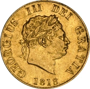 1818 George III Gold Half Sovereign NGC AU55