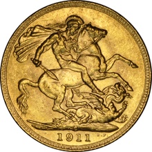 1911 Gold Sovereign - King George V - C