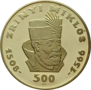 500 Forint 1966 Zrínyi Miklós Gold Coin