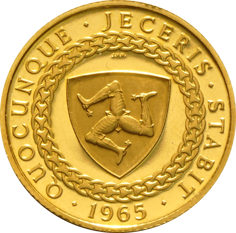 1965 Isle of Man Gold Sovereign Coin Bicentenary of the Revestment Act 23.5ct