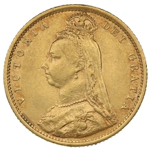 1890 Half Sovereign Victoria Jubilee Head Shield Back London
