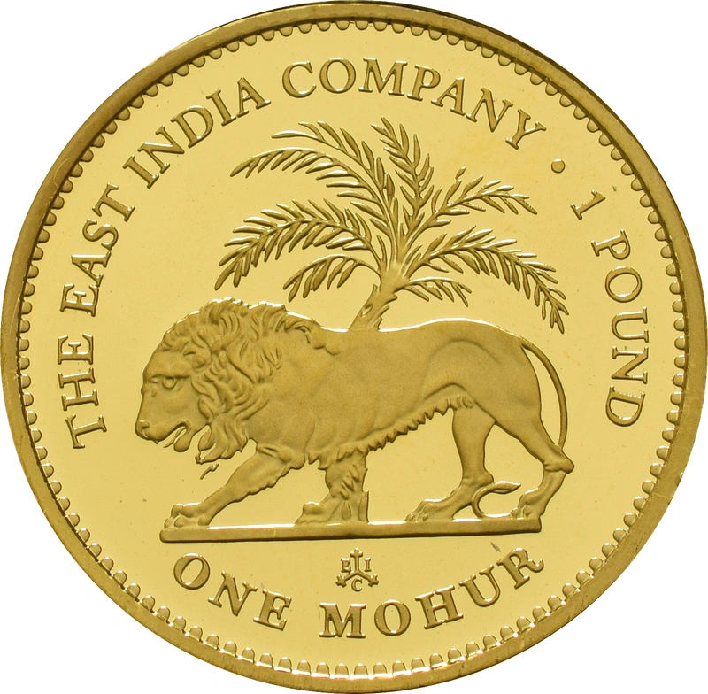 Proof East India Company One Mohur Gold Coin