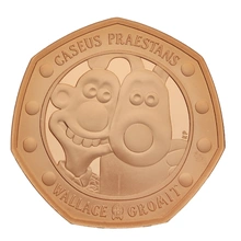 2019 Wallace and Gromit Fifty Pence Proof Gold Coin Boxed