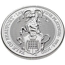 1oz Platinum Coin, The Yale Of Beaufort - Queen's Beast 2019