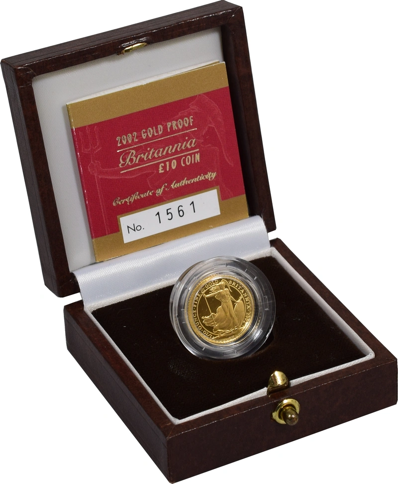 2002 Proof Britannia Tenth Ounce boxed with COA