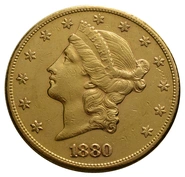 1880 $20 Gold Coin Double Eagle Liberty Head San Francisco