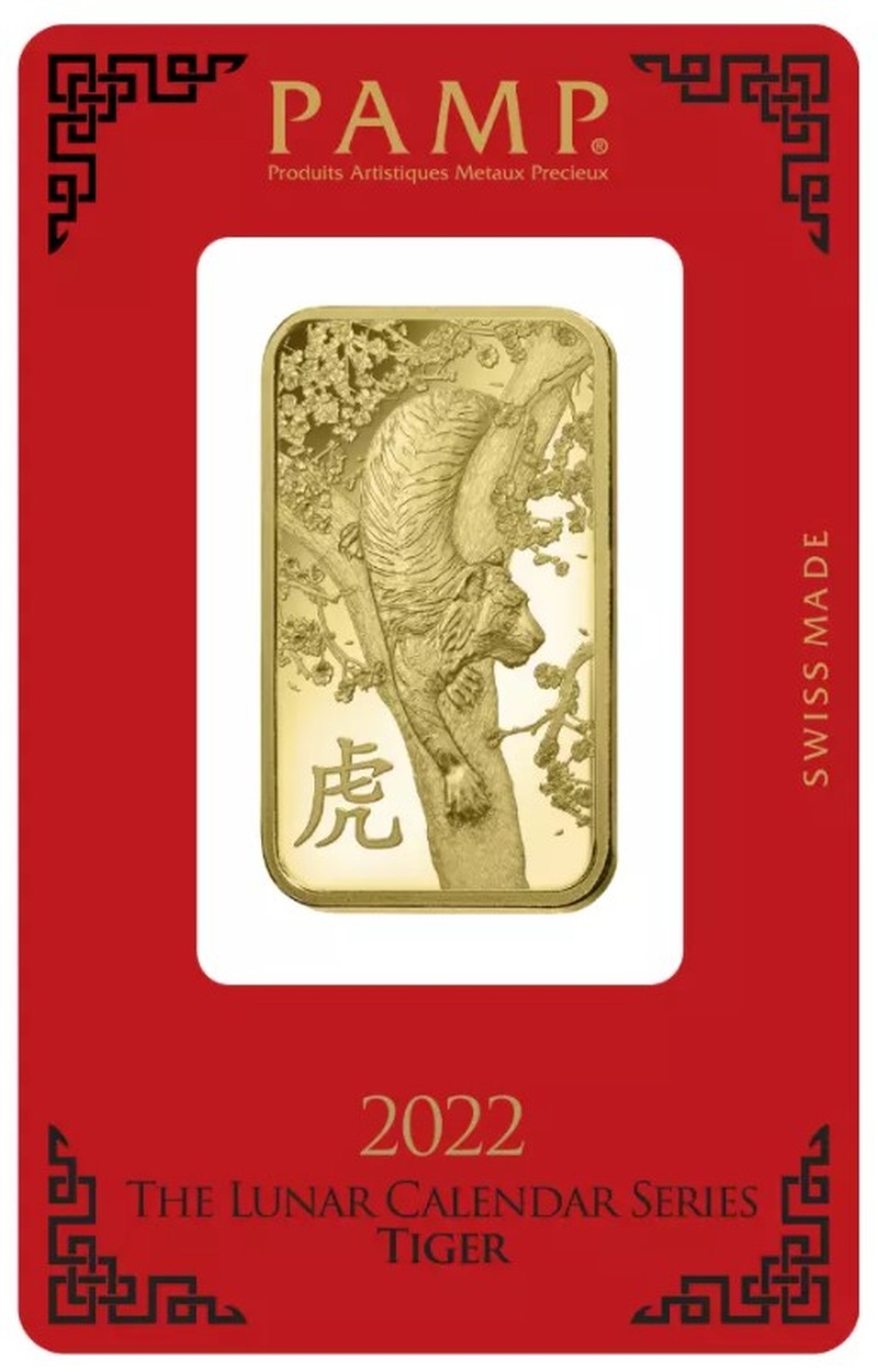 PAMP 1oz 2022 Year of the Tiger Gold Bar