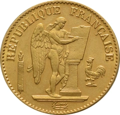 20 French Francs Gold Coin Guardian Angel Genius