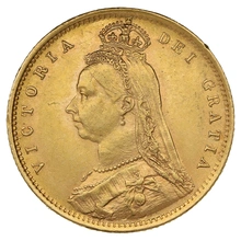1891 Half Sovereign Victoria Jubilee Head Shield Back London