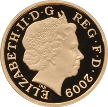 2009 Proof Gold £1 Pound Coin UK Royal Arms Shield Boxed