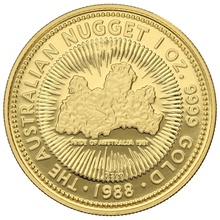 1988 1oz Gold Proof Australian Nugget