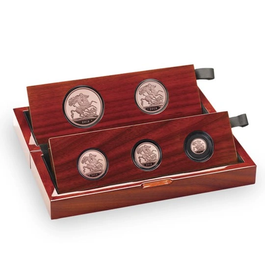 2018 Gold Proof Sovereign Five Coin Set - fifth head Boxed