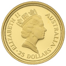 1988 Proof Quarter Ounce Gold Australian Nugget