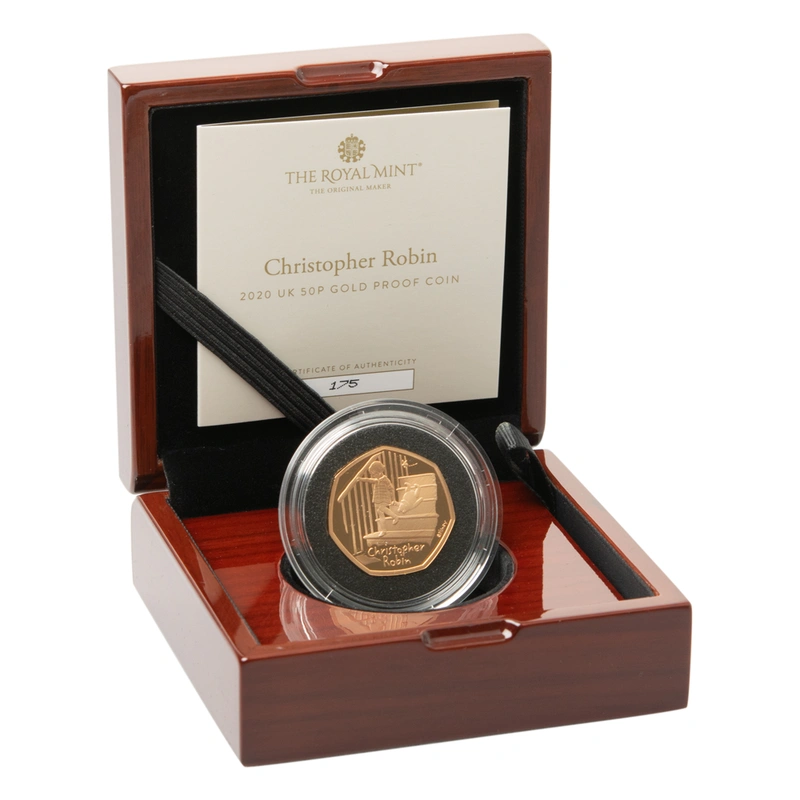 2020 Christopher Robin Fifty Pence Proof Gold Coin Boxed