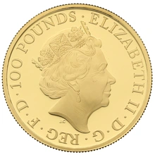 2018 1oz Gold Proof Red Dragon - Queen's Beast