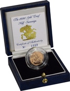 Gold Proof 1990 Half Sovereign Boxed