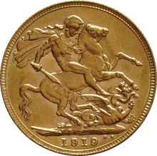1919 Gold Sovereign Coin George V Perth