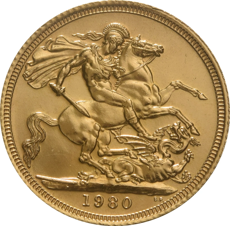 1980 Gold Sovereign Coin Elizabeth II Decimal Portrait