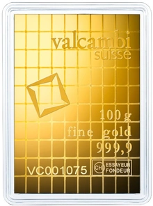 100 x 1g Gold Bar Valcambi CombiBar