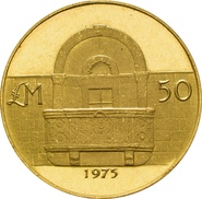 1975 Maltese 'Stone Balcony' £50 Gold Proof Coin