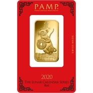PAMP 1oz 2020 Year of the Rat Gold Bar