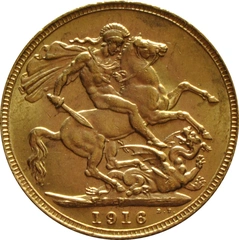 1916 Gold Sovereign Coin George V Perth