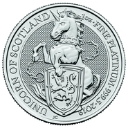 2019 1oz Unicorn of Scotland Platinum Coin Queen's Beasts