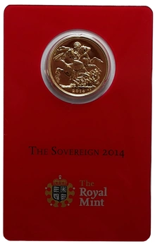 2014 Gold Sovereign Coin Elizabeth II Fourth Head India