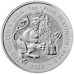 2026 Queen's Lion - Tudor Beasts 1oz Platinum Coin