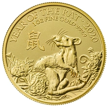 2020 Year of the Rat Gold Coin 1oz Royal Mint Lunar Series